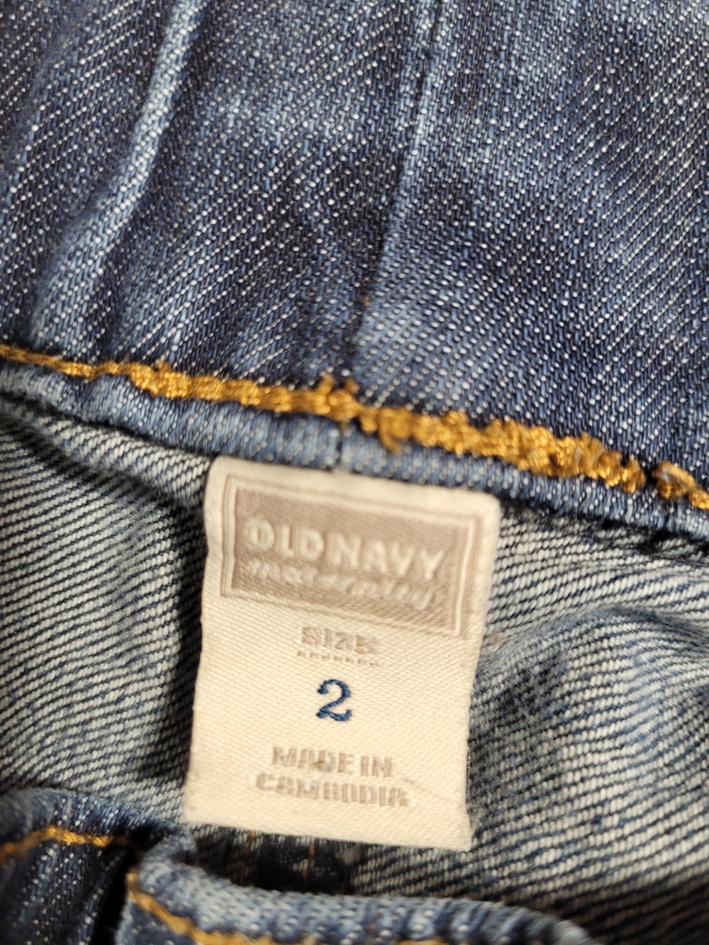 Old Navy Women's Straight Leg Distressed Blue Maternity Jeans - Picture 2 of 3